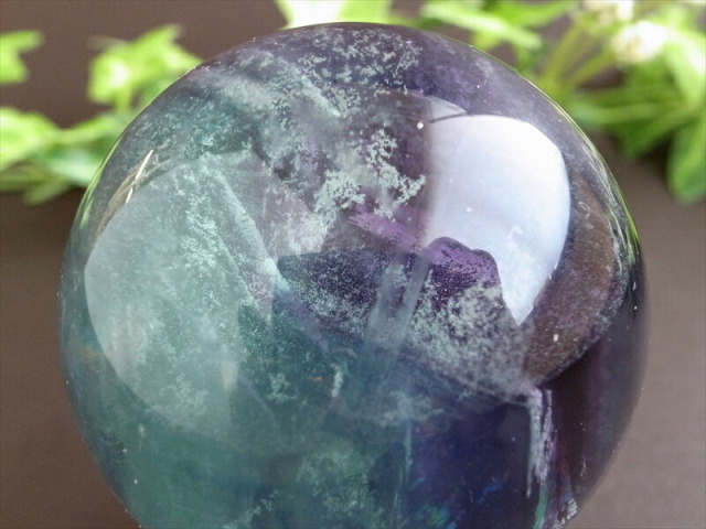 グラデーションが美しい マルチカラーフローライト 丸玉 直径約49mm 重