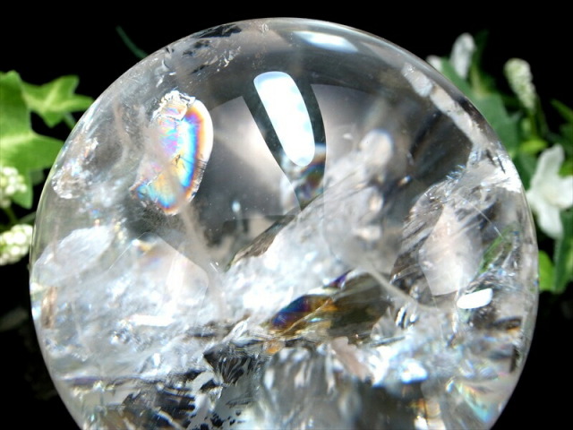 最良の虹 5A級 天然水晶 虹入り 丸玉 台座付 重さ458g φ68mm レインボー水晶 すべての浄化と純粋さの象徴 極上天然石 一点もの ブラジル産 パワーストーン
