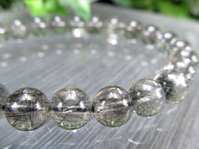 繊細針 3A+ ブラックルチルクォーツ ブレスレット 7.5mm-8mm×24珠