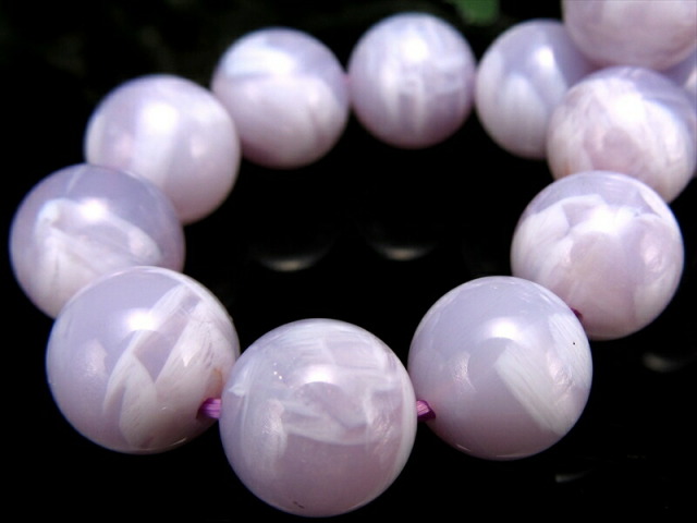 ラベンダーカラー スコロライト ブレスレット 9.5mm-10mm×19珠 幻想的な色彩 スコロライト アメジスト 癒しの石 ブラジル産 パワーストーン 天然石