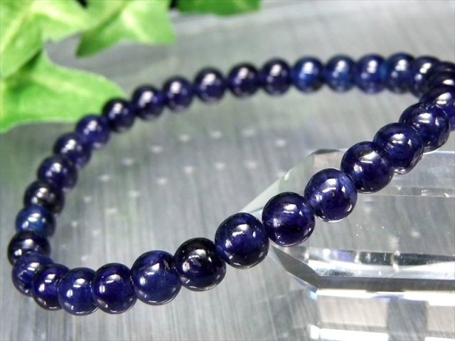 5A 濃いサファイアブルー サファイア ブレスレット 約6.5mm-7mm×32珠