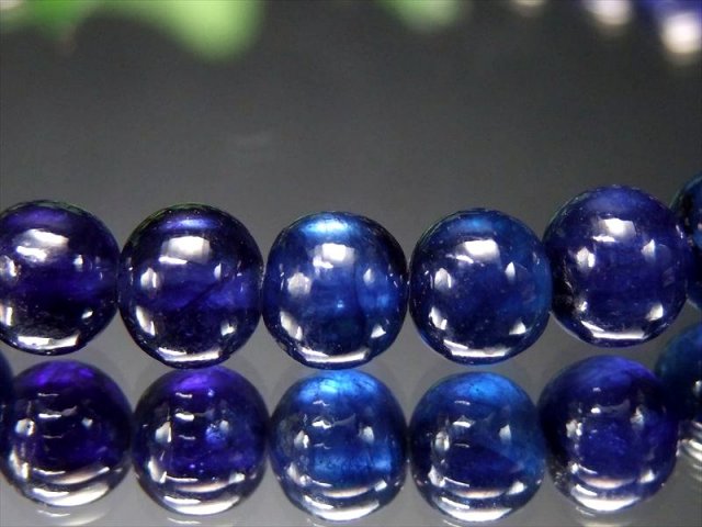 5A 濃いサファイアブルー サファイア ブレスレット 約6.5mm-7mm×32珠