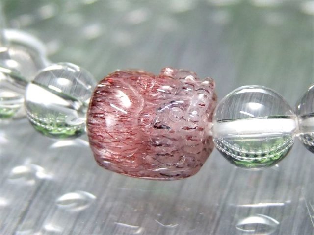 水入り水晶 流砂入り ルビーブレスレット 水入り水晶 流砂入り ルビー