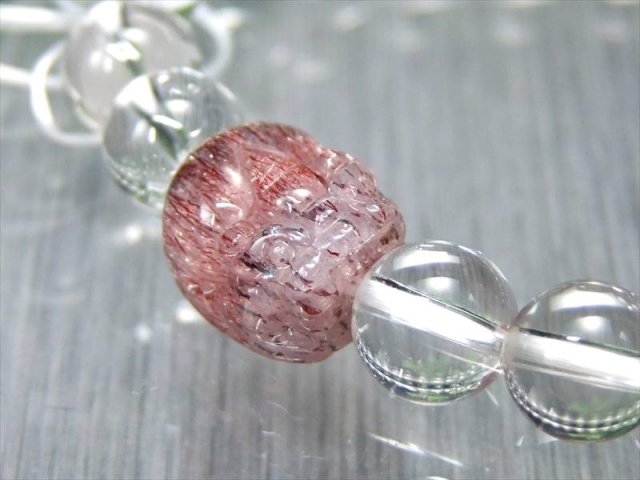 スーパーセブン 貔貅 ヒキュウ 入り 水晶ブレスレット ヒキュウサイズ