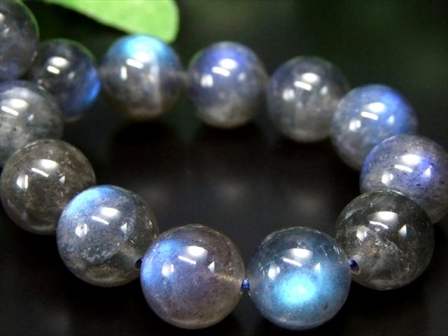 美麗シラー 4A ブルーシラー ラブラドライト ブレスレット 11mm×18珠 スペクトロライト 濃いブルーシラー 信念を貫く力 一点もの マダガスカル産