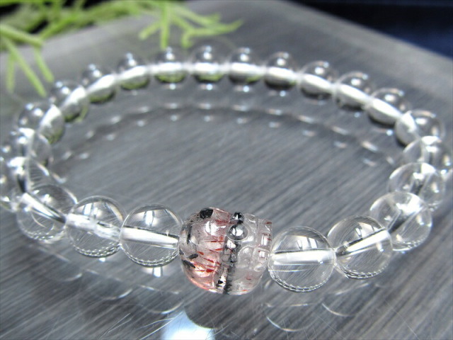 スーパーセブン 貔貅 ヒキュウ 入り 水晶ブレスレット ヒキュウサイズ
