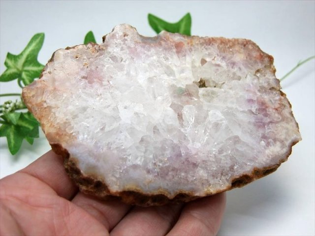 桜 フラワー結晶有り さくらメノウ プレート原石 1個売り 重さ150g