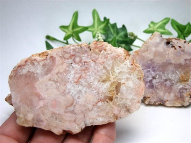 桜 フラワー結晶有り さくらメノウ プレート原石 1個売り 重さ90g-120g 桜が咲く瑪瑙 チェリーブロッサムアゲート インテリアや贈り物に 桜瑪瑙