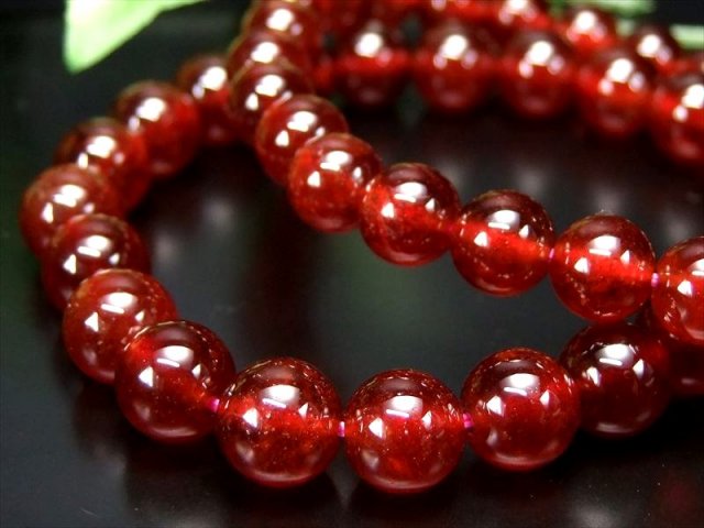 オレンジガーネット ヘソナイトガーネット ブレスレット 8.5mm-9mm×23珠前後 つやつやオレンジ 透明感あり 歴史上最も古い宝石のひとつ 努力を実らせる石