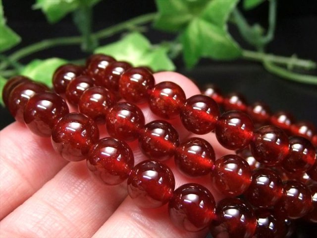 オレンジガーネット ヘソナイトガーネット ブレスレット 7mm-7.5mm×25