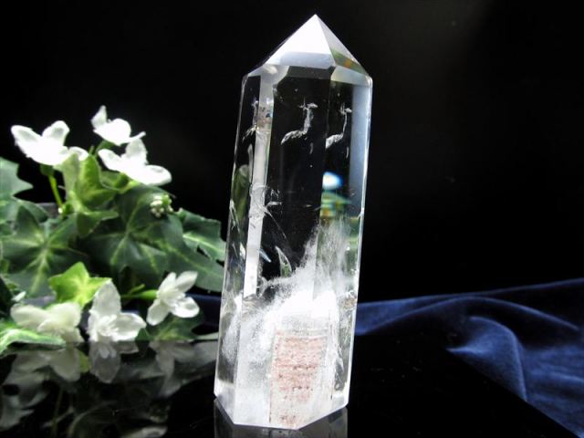 超希少 ラダー&虹入り マニフェストクォーツ ポイント置物 高さ 88mm