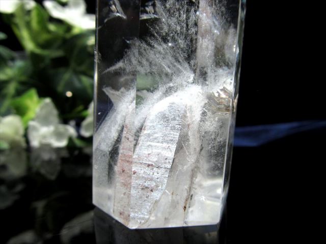 超希少 ラダー&虹入り マニフェストクォーツ ポイント置物 高さ 88mm