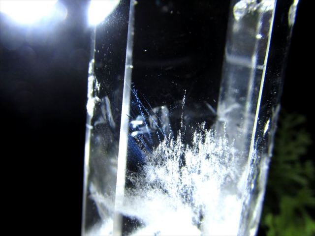 超希少 ラダー&虹入り マニフェストクォーツ ポイント置物 高さ 88mm