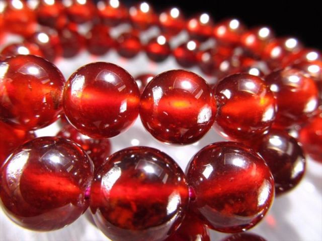 3A オレンジガーネット ヘソナイトガーネット ブレスレット 7.5mm-8mm
