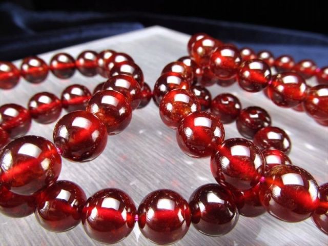 3A オレンジガーネット ヘソナイトガーネット ブレスレット 7.5mm-8mm