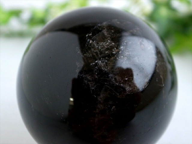 漆黒の丸玉 スターモリオン 黒水晶 丸玉 台座付き 重さ約258g 直径約