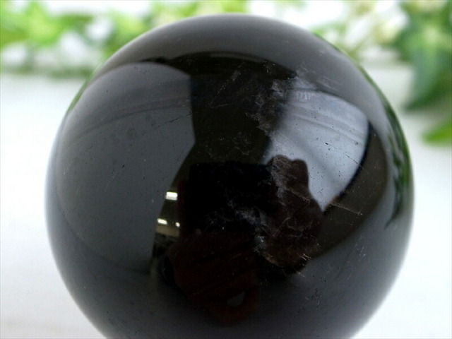 漆黒の丸玉 スターモリオン 黒水晶 丸玉 台座付き 重さ約258g 直径約