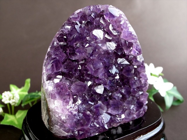 3A アメジスト クラスター 専用木製台座付 高さ120mm 重さ722g 極上 美結晶 愛の守護石 紫水晶 天然石 1点物 ブラジル産 パワーストーン 天然石