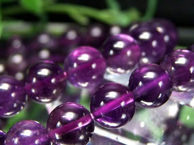 濃色パープル アメジスト ブレスレット 7.5mm-8mm×24珠前後 透明感あり 愛の守護石 ブラジル産 bl-p パワーストーン 天然石