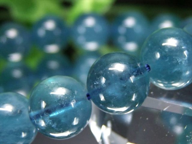 激レア産地 5A アクアマリン ブレスレット 11.5mm-12mm×18珠 サンタ