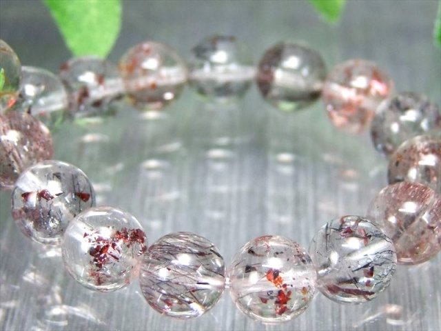 モダンアート まるでバンクシーの絵画 S級 スーパーセブン ブレスレット 8mm×20珠 7種類の石の要素が共鳴するパワーストーン 透明感抜群 別格の美しさ