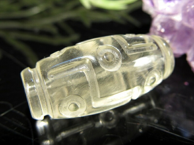 数量限定入荷 貴重天珠 リビアングラス 九眼天珠 長さ約23mm 重さ約3.7