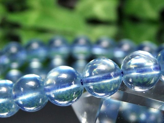 5A 天使の石 アクアマリン ブレスレット 8mm-8.5mm×23珠 3月誕生石 海の守護石 美しい若さと幸せな喜びの象徴 月の女神『ディアナ』の石 幸せな結婚の象徴