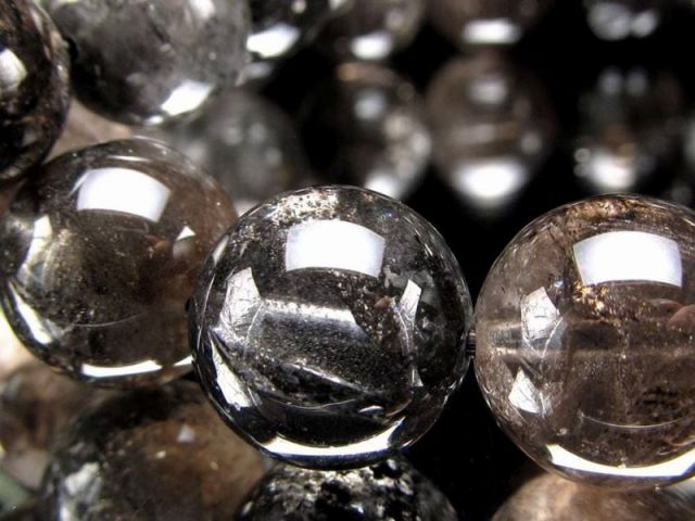 AA ブラックエレスチャルクォーツ ブレスレット 7.5mm-8mm×23珠前後