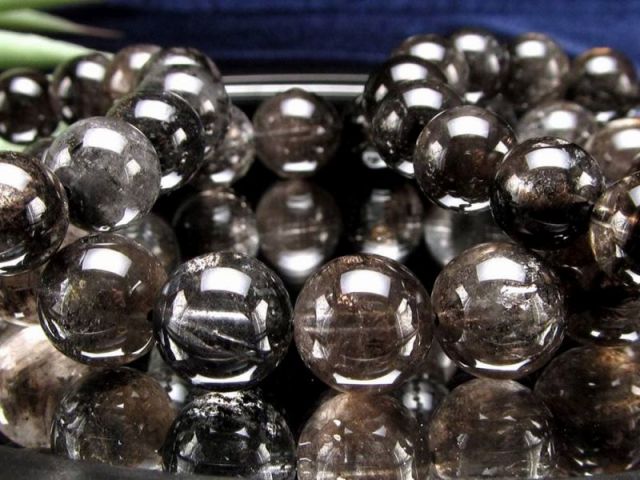 AA ブラックエレスチャルクォーツ ブレスレット 7.5mm-8mm×23珠前後