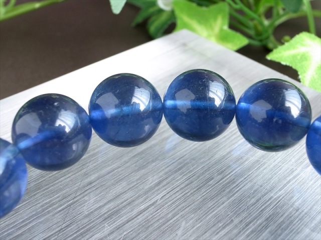 大珠 AAA+ ロイヤルブルーフローライト 蛍石 ブレスレット 19mm-19.5mm