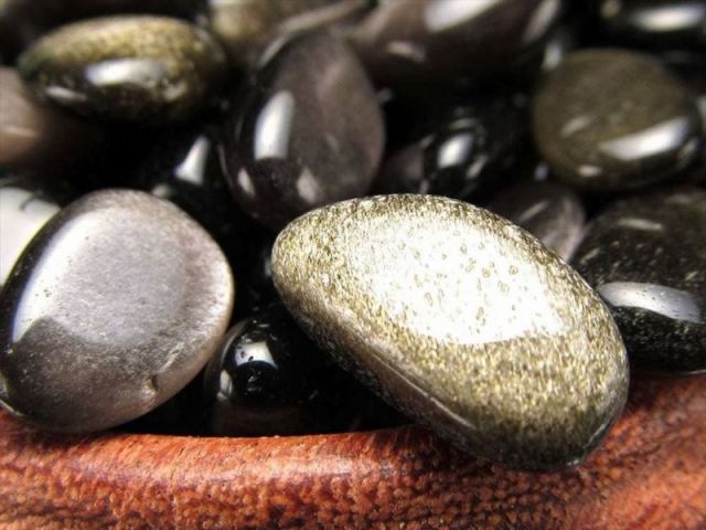 中サイズ ゴールド&シルバーオブシディアン さざれ 約200g 粒約5mm-12mm 艶感抜群 黒曜石 メキシコ産 パワーストーン 天然石