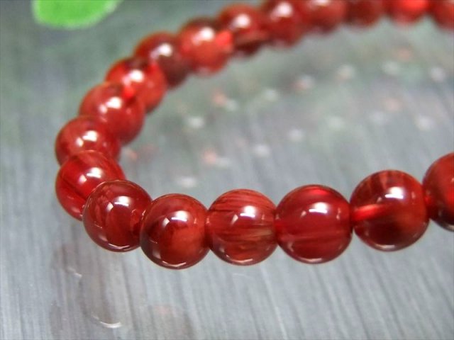 5A レッドアンデシン ブレスレット 約5.5mm-6mm×36珠 中性長石 本当の
