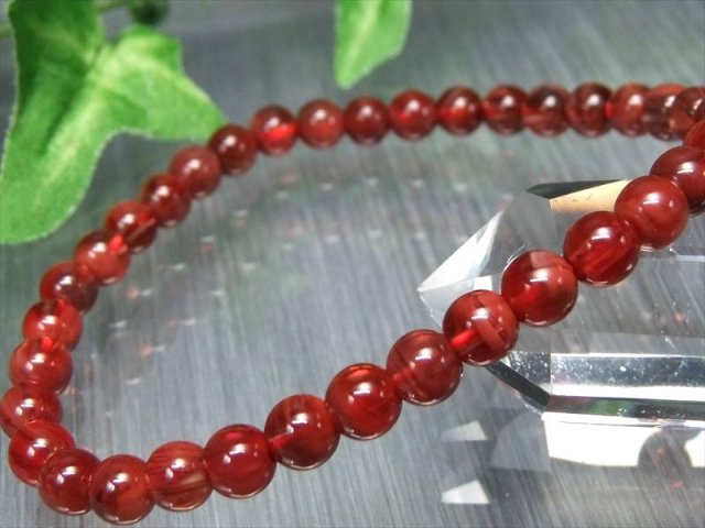 5A レッドアンデシン ブレスレット 約5.5mm-6mm×36珠 中性長石 本当の