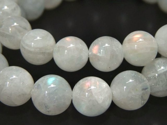 きらめくレインボーシラー レインボームーンストーン ホワイトラブラドライト ブレスレット 約7mm-7.5mm×25珠前後 心の安定をもたらしてくれる慈愛の石