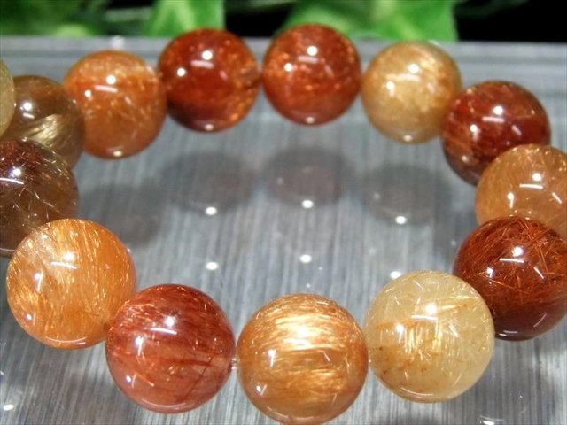 極彩ルチル 5色の福禄寿ルチル 4A MIXルチルクォーツ ブレスレット 約10.5mm-11mm×19珠 運気MAXルチル 幸福・富貴・長寿 三大欲求を叶える石 一点もの