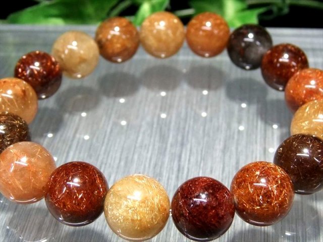 極彩ルチル 5色の福禄寿ルチル 4A MIXルチルクォーツ ブレスレット 約11.5mm-12mm×17珠 運気MAXルチル 幸福・富貴・長寿 三大欲求を叶える石 一点もの