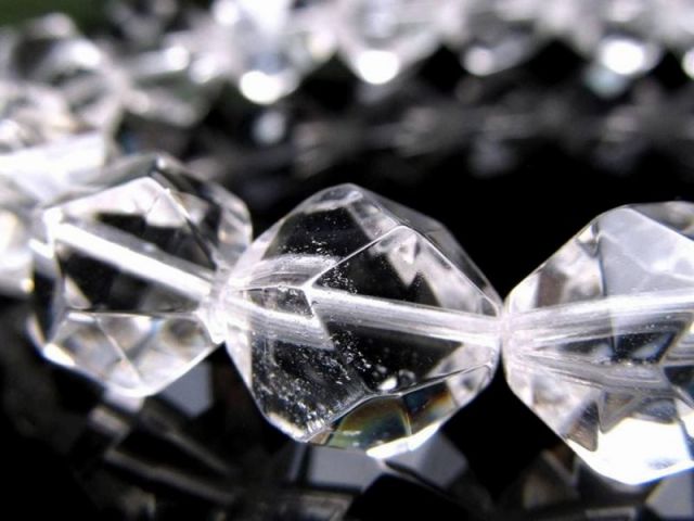 3A 天然水晶 20面ラウンドカット ブレスレット 幅約7.5mm×22珠前後 キラキラ20面カット 透明感抜群天然水晶使用 純粋と浄化を象徴する石 ブラジル産