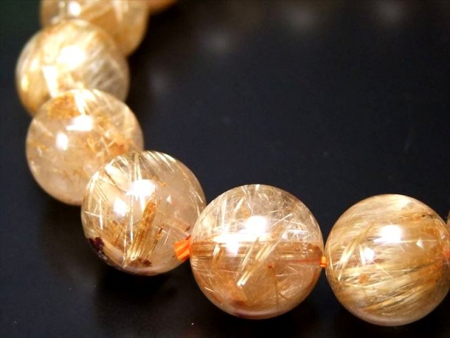 最高級の煌めき4A+ 1粒売り タイチン多め ゴールドルチルクォーツ 12mm