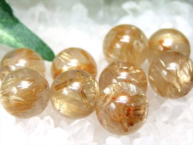 最高級の煌めき4A+ 1粒売り タイチン多め ゴールドルチルクォーツ 12mm
