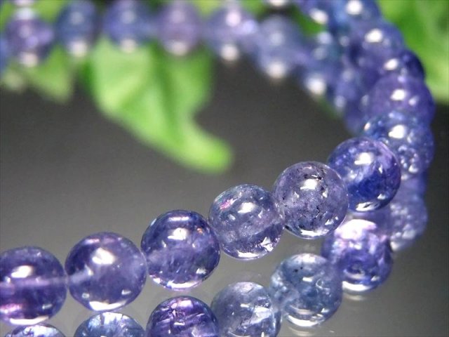 過去最高品質 虹入り S級 宝石質 タンザナイト ブレスレット 6mm-6.5mm