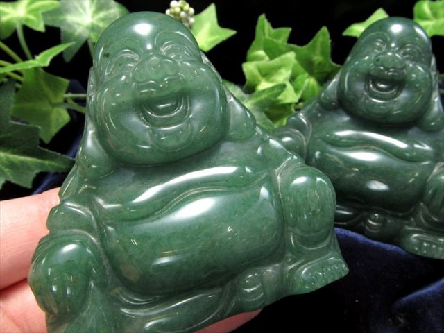 アベンチュリン 布袋様 彫刻置物 重さ約170g-200g 天然石彫り 置物