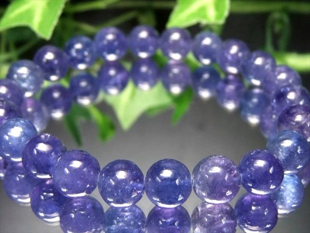 過去最高品質 S級 宝石質 タンザナイト ブレスレット 8mm-9mm×22珠