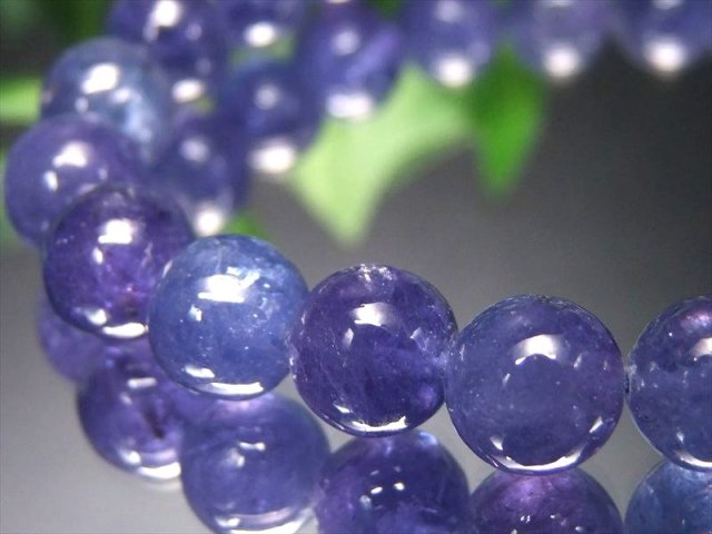 過去最高品質 S級 宝石質 タンザナイト ブレスレット 8mm-9mm×22珠