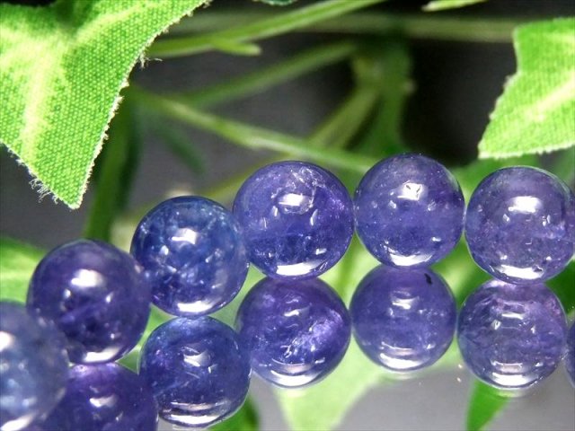 過去最高品質 S級 宝石質 タンザナイト ブレスレット 8mm-9mm×22珠