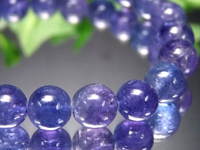 過去最高品質 S級 宝石質 タンザナイト ブレスレット 8mm-9mm×22珠
