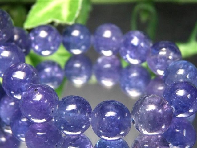 過去最高品質 S級 宝石質 タンザナイト ブレスレット 8mm-9mm×22珠