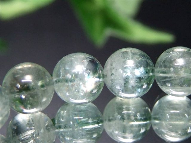 抜粋鑑別済み 虹入り 5A グリーンオリゴ クレース 天然フェルドスパー ブレスレット 8.5mm-9mm×22珠 サンストーンの母体となる鉱物 一点物 タンザニア産