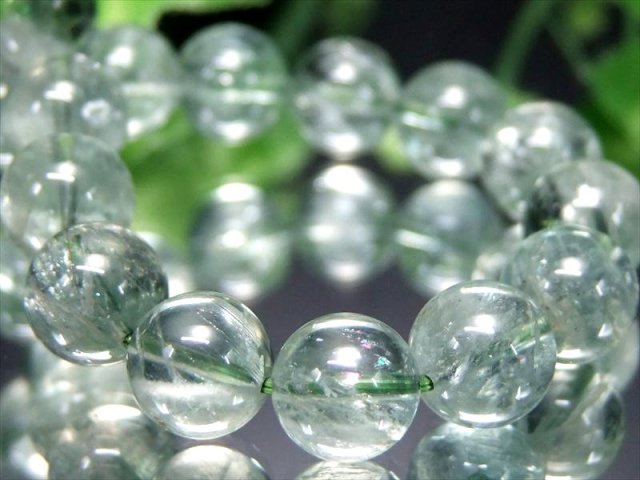 虹入り 5A グリーンオリゴ クレース 天然フェルドスパー ブレスレット 8.5mm-9mm×22珠 サンストーンの母体となる鉱物 一点物 タンザニア産 パワーストーン