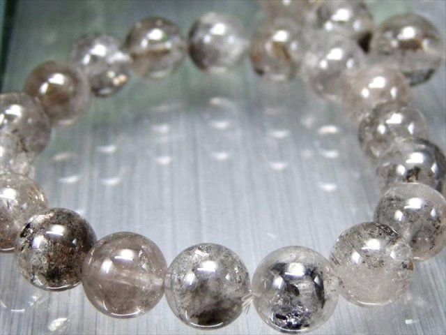 決算価格 A+ エレスチャルクォーツ ブレスレット 約13.5mm-14mm×15珠
