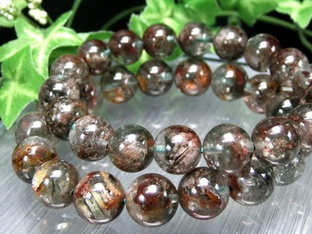 3A 龍神 ファントム ガーデンクォーツ ブレスレット 9.5mm-10mm×20珠